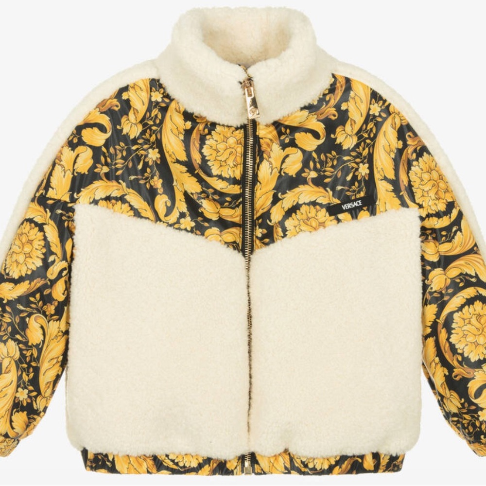 Versace Gold Barocco & Teddy Fleece Jacket (Brand New with Tags)